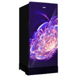 HRD-2105PFG-P 190 L, 5 Star, Floret Glass Finish Direct Cool Single Door Refrigerator with Base Drawer