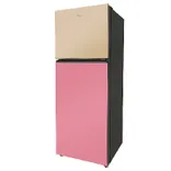 HRF-3783CPG-P Vogue Series 328L cream Pink Glass Finish Top Mount Frost Free Refrigerator