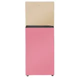 HRF-3783CPG-P Vogue Series 328L cream Pink Glass Finish Top Mount Frost Free Refrigerator