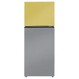 HRF-3783YGG-P Vogue Series 328L, Yellow Grey Glass Finish Top Mount Frost Free Refrigerator