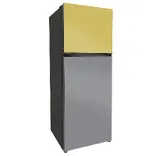 HRF-3783YGG-P Vogue Series 328L, Yellow Grey Glass Finish Top Mount Frost Free Refrigerator