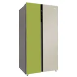 HRS-682PGG 602L Parrot Green Glass Side by Side Convertible Fridge