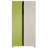 HRS-682PGG 602L Parrot Green Glass Side by Side Convertible Fridge