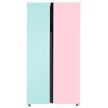 HRS-682PNGU1 Vogue 602L Peach Nyanza Glass Side-by-Side Fridge