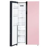 HRS-682PNGU1 Vogue 602L Peach Nyanza Glass Side-by-Side Fridge