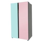 HRS-682PNGU1 Vogue 602L Peach Nyanza Glass Side-by-Side Fridge