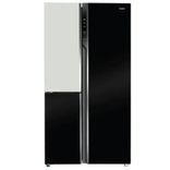 HRT-683KWGU1 Vogue 598L Black White Glass 3-Door Convertible Fridge