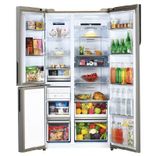 HRT-683KWGU1 Vogue 598L Black White Glass 3-Door Convertible Fridge
