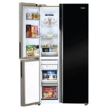 HRT-683KWGU1 Vogue 598L Black White Glass 3-Door Convertible Fridge
