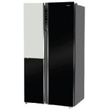 HRT-683KWGU1 Vogue 598L Black White Glass 3-Door Convertible Fridge