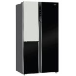 HRT-683KWGU1 Vogue 598L Black White Glass 3-Door Convertible Fridge