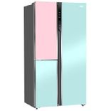 HRT-683PNGU1 Vogue 598L Peach Nyanza Glass 3-Door Convertible Fridge