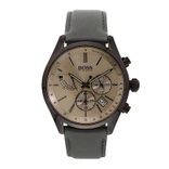 Men Beige Leather Analogue Watch