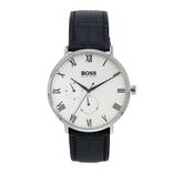 Men White Leather Analogue Watch