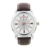Men White Leather Analogue Watch O-52981LMGI