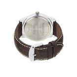 Men White Leather Analogue Watch O-52981LMGI