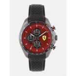 Men Red Leather Chronograph Watch 0830650