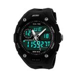 Trendy Casual Analog & Digital Pu Quartz Men Watch - 5 Atm