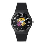 Unisex Black & Yellow Swiss Made Analogue Watch SUOB140