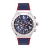 Men Navy Blue Swiss Made Chronograph Watch YVS452