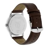 NS1584SL03 Classic Silver Dial Analog with Date Leather Strap watch for Men