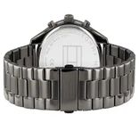 Black Dial Grey Stainless Steel Strap Watch