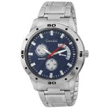 Analog Blue Dial Watch-rg476 With Stainless Steel Strap For Men's & Boy's