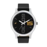 Men Black Analogue Leather Watch