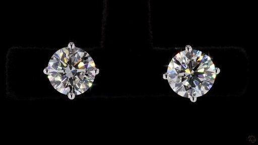 Stud Earrings, 14K White Gold, stock 1088296
