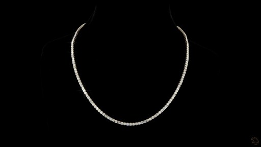 Tennis Necklace, 14K Yellow Gold, stock 1128957