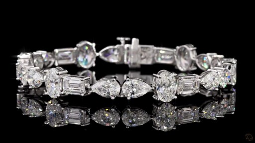 Fancy Shape Bracelet, 14K White Gold, stock 778706