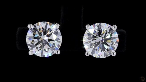 Stud Earrings, 14K White Gold, stock 1047936