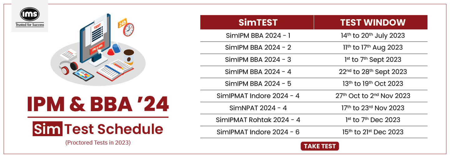 IPM & BBA SimTest Schedule 2024 Ims India