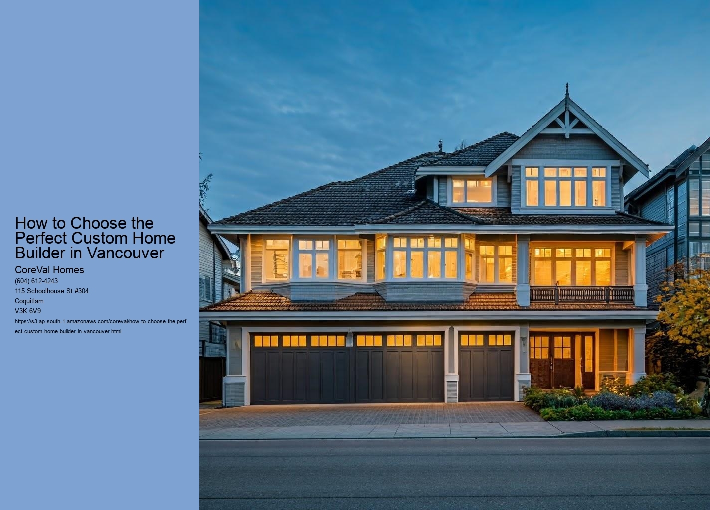 How to Choose the Perfect Custom Home Builder in Vancouver