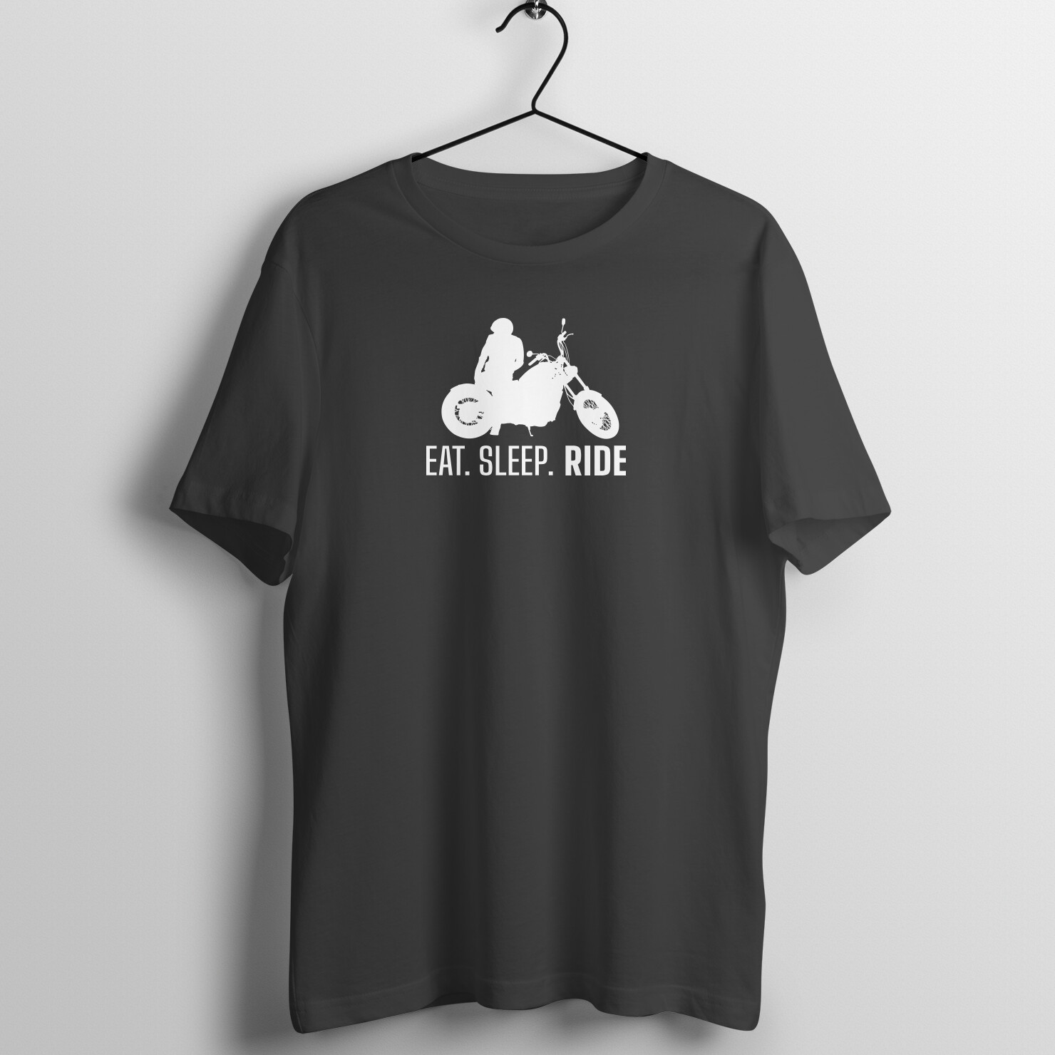 Eat Sleep Ride, Black, front