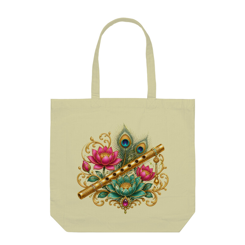 बाँसुरी कमल टोट — Flute Lotus Tote