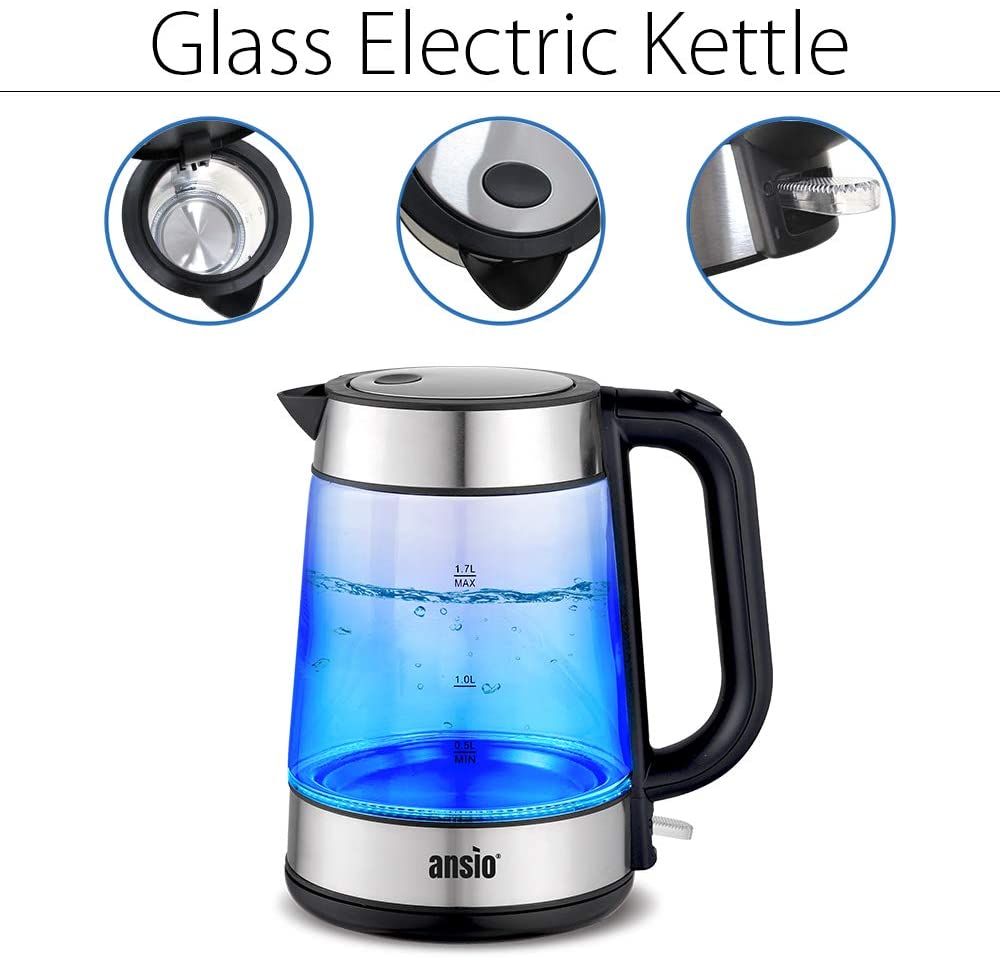 Electric Kettle 2200W 1.7 L Cordless Cordless Glass Kettle | Shop | Wowcher