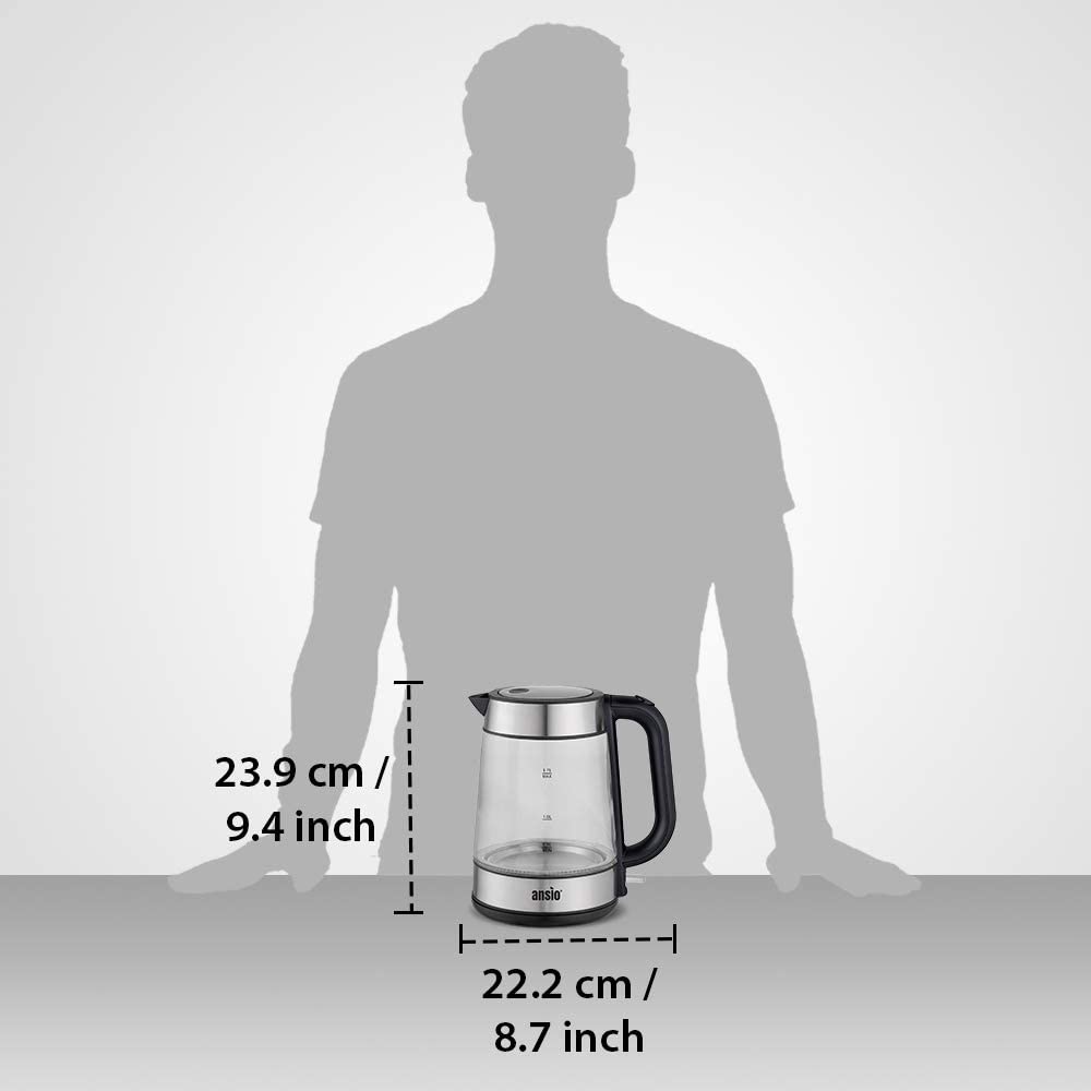 Electric Kettle 2200W 1.7 L Cordless ANSIO Electric Kettle 2200W 1.7L