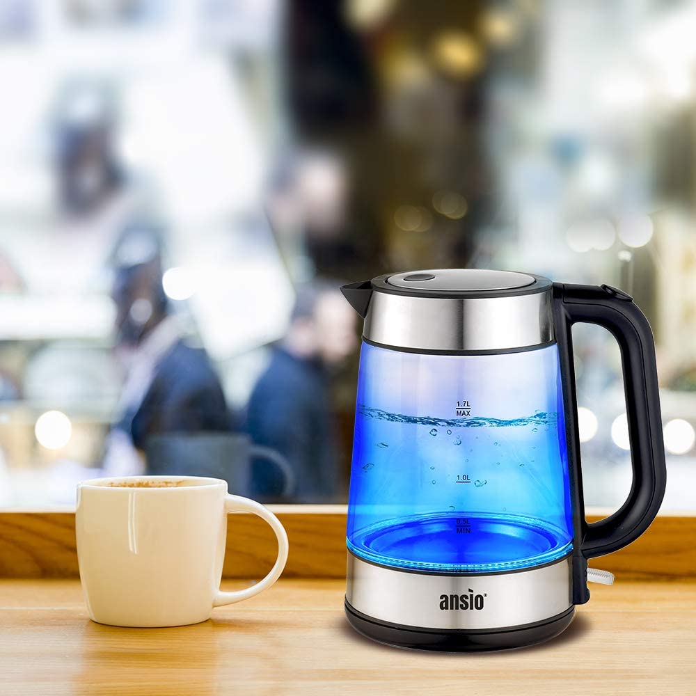 Electric Kettle 2200W 1.7 L Cordless ANSIO Electric Kettle 2200W 1.7L