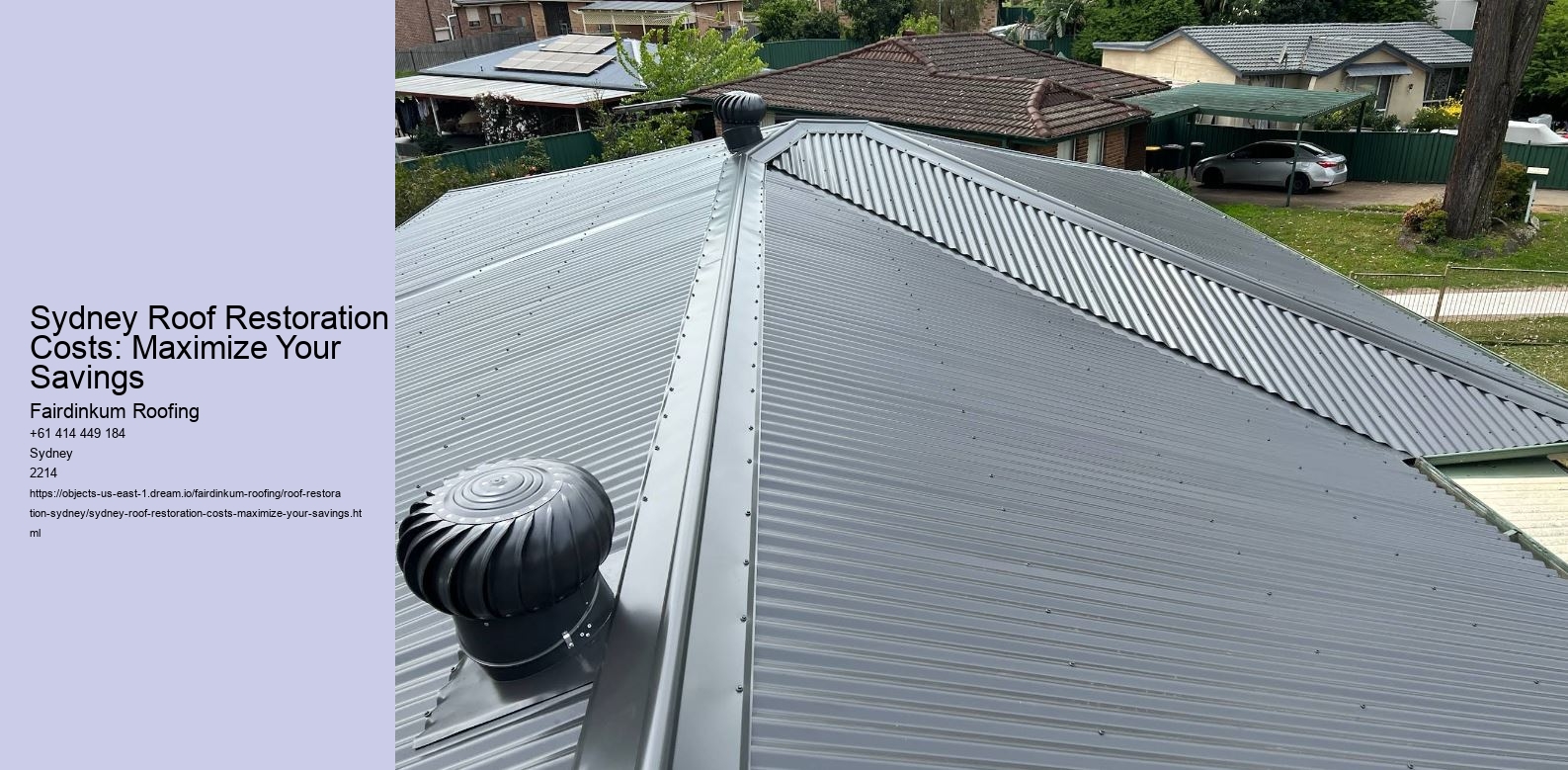 Sydney Roof Restoration Costs: Maximize Your Savings