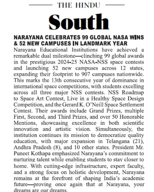 Narayana Student R Jashwanth Earns Guinness World Record for Rubiks Cube Mastery