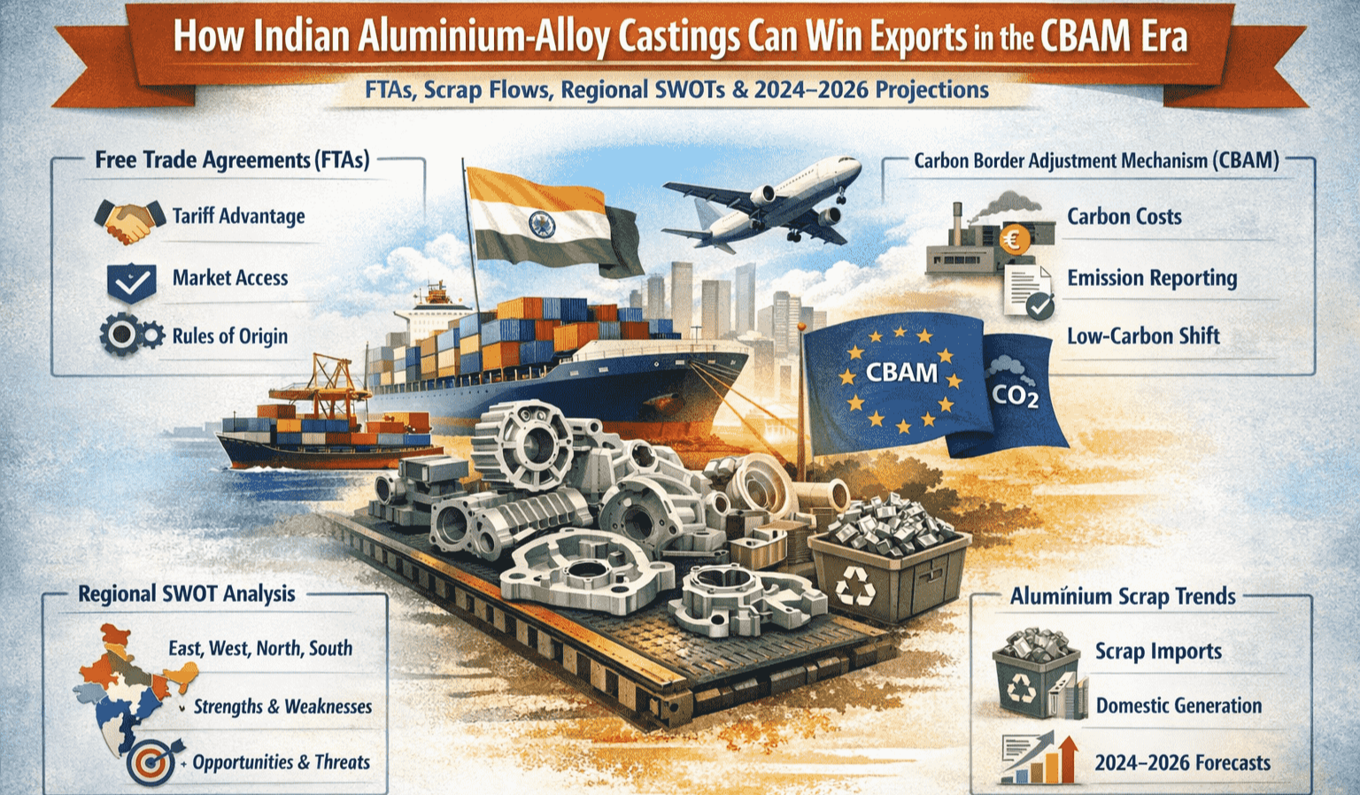 How Indian Aluminium Castings Can Export in the FTA and CBAM Era