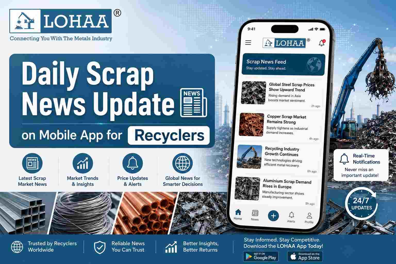 Daily Scrap News Update on Mobile App for Recyclers