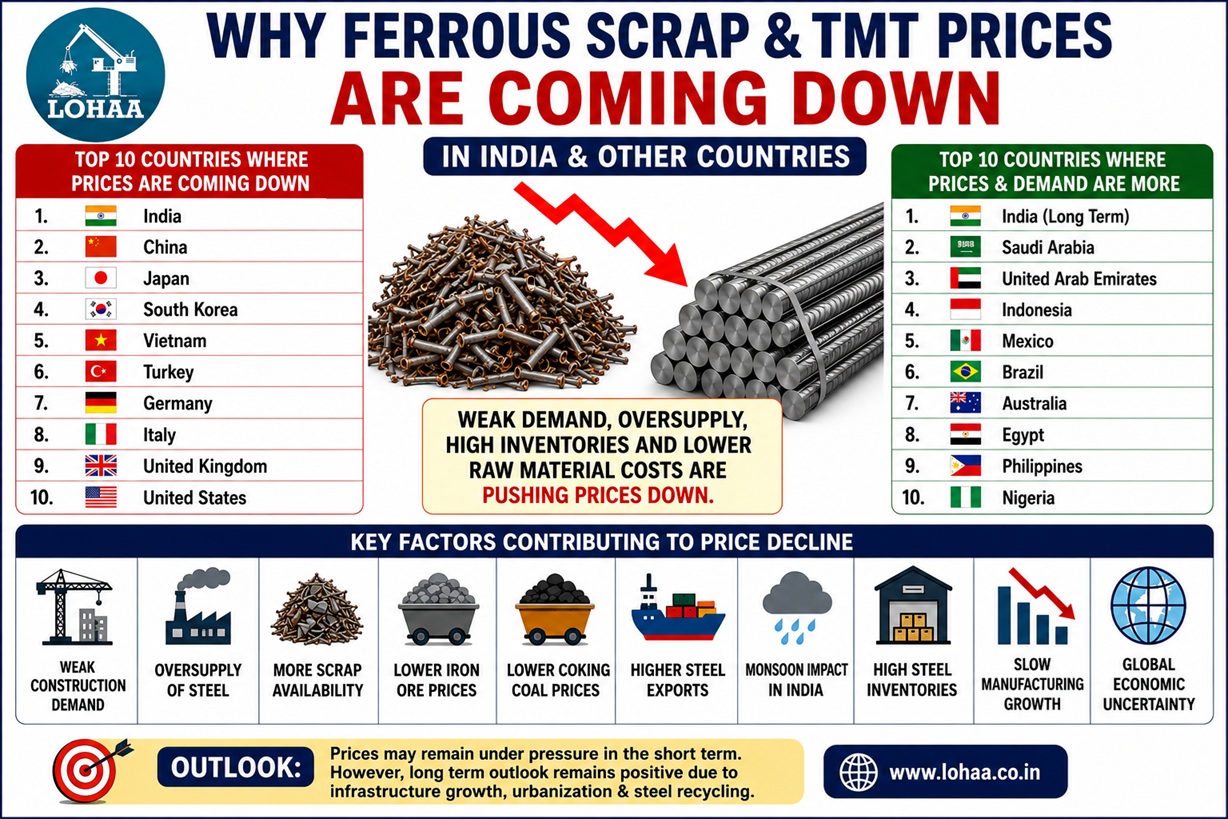 Ferrous Scrap & TMT Prices Falling: Global Analysis