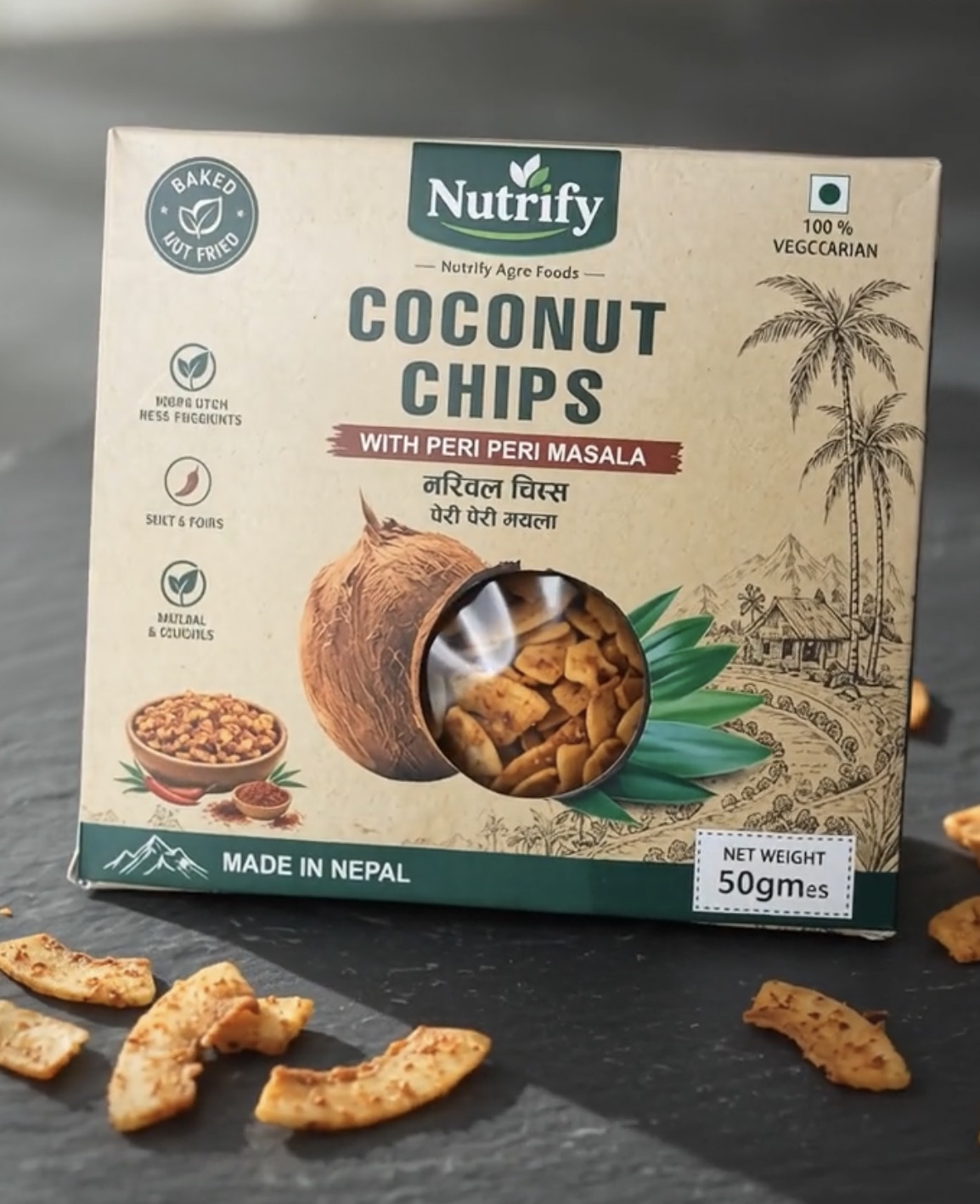 Coconut chips peri peri masala 50gm