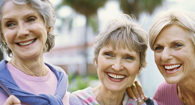 Three happy old women