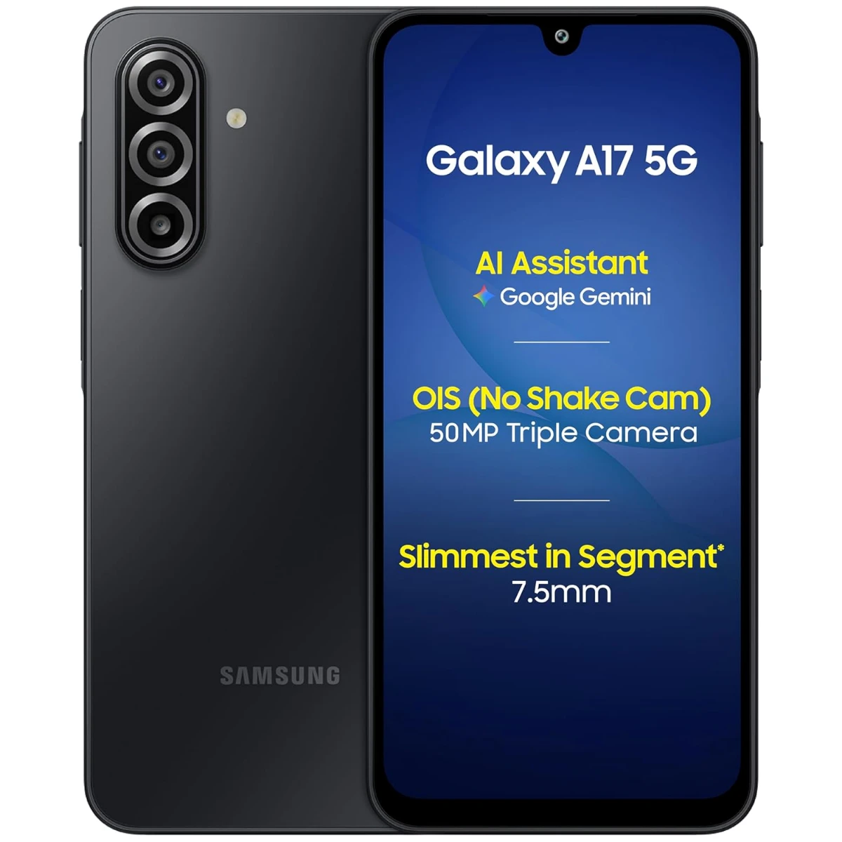 Samsung Galaxy A17 5G (Black, 6GB RAM, 128GB Storage) - View 1