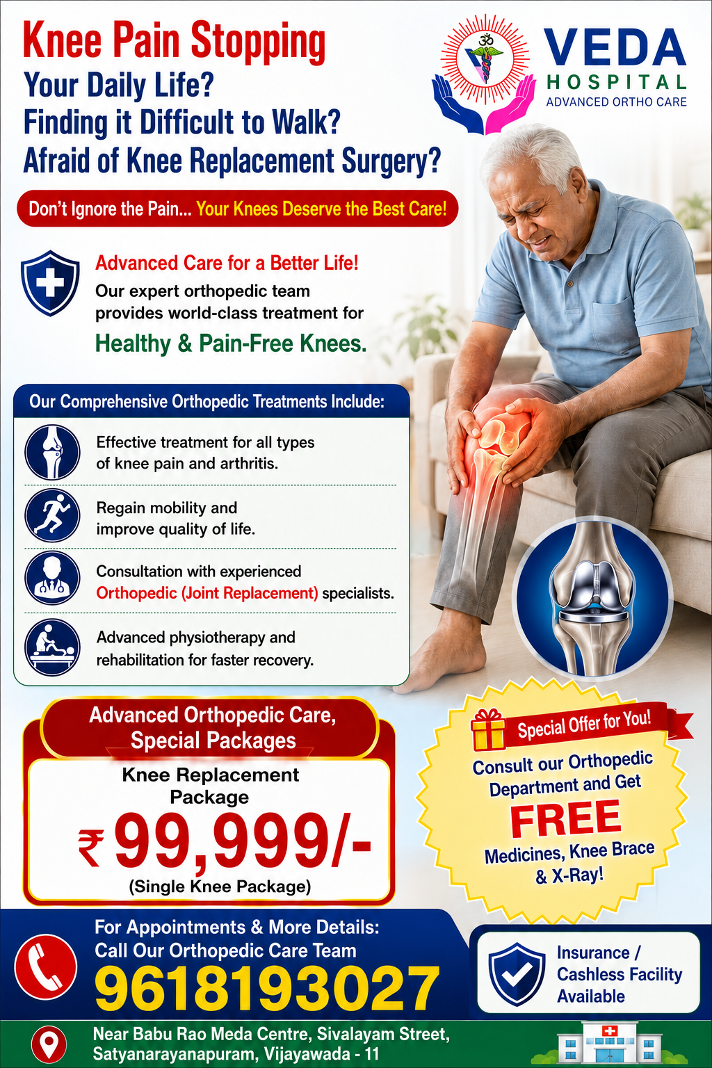 Knee Replacement surgery -  (Single Knee only)