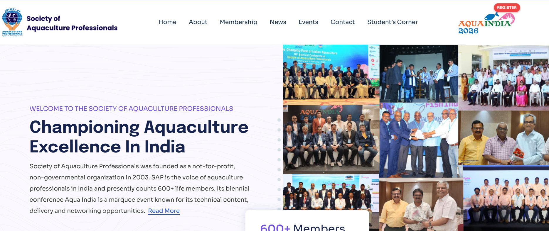 The Society of Aquaculture Professional (SAP) Logo