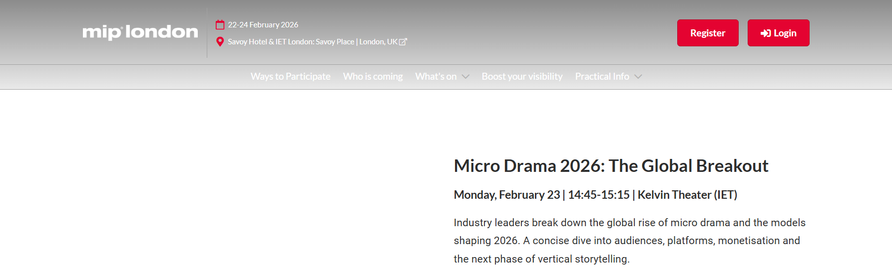 MIP LONDON 2026